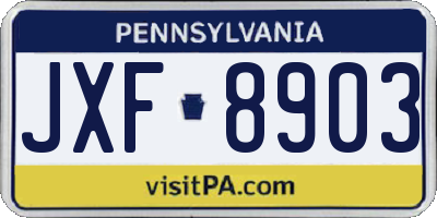 PA license plate JXF8903