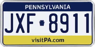 PA license plate JXF8911