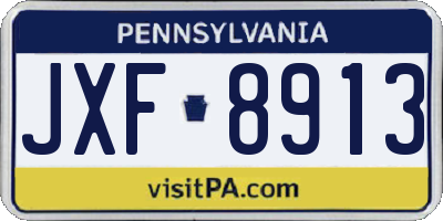 PA license plate JXF8913