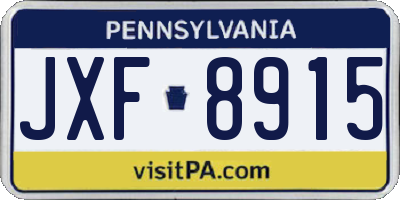 PA license plate JXF8915