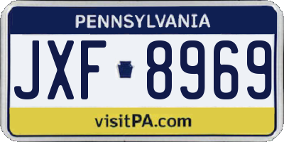 PA license plate JXF8969