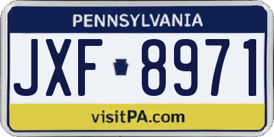 PA license plate JXF8971