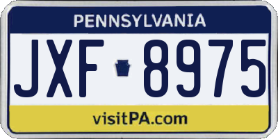 PA license plate JXF8975