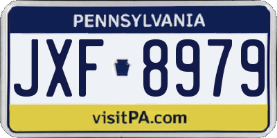 PA license plate JXF8979