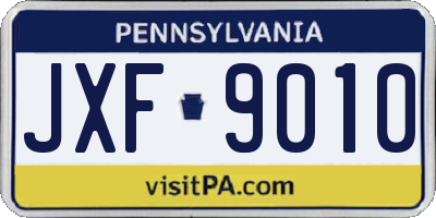 PA license plate JXF9010