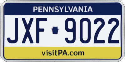 PA license plate JXF9022
