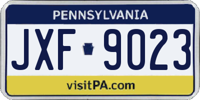 PA license plate JXF9023