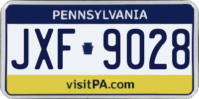 PA license plate JXF9028