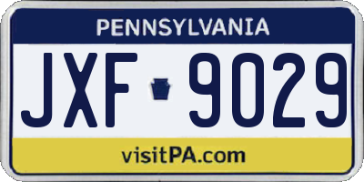 PA license plate JXF9029