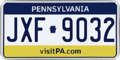 PA license plate JXF9032