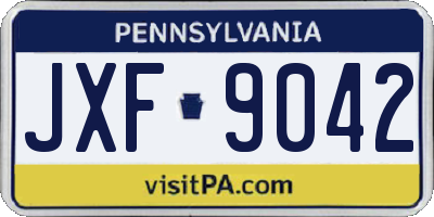 PA license plate JXF9042
