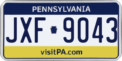 PA license plate JXF9043