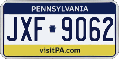 PA license plate JXF9062