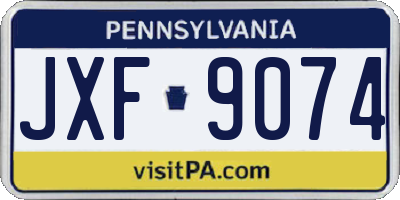 PA license plate JXF9074