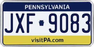 PA license plate JXF9083