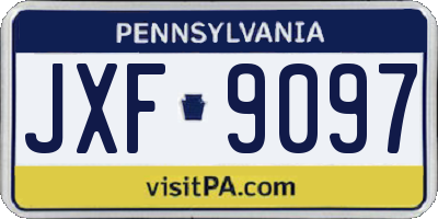 PA license plate JXF9097