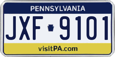 PA license plate JXF9101