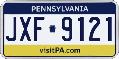 PA license plate JXF9121