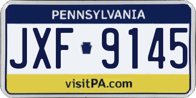 PA license plate JXF9145