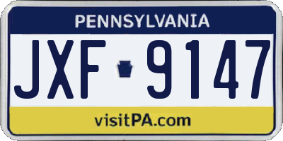 PA license plate JXF9147