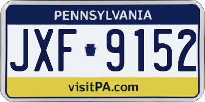 PA license plate JXF9152