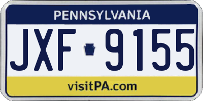 PA license plate JXF9155