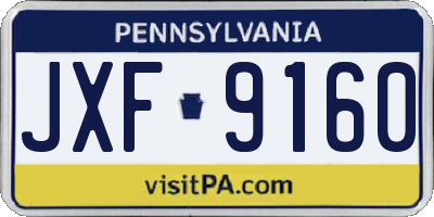 PA license plate JXF9160