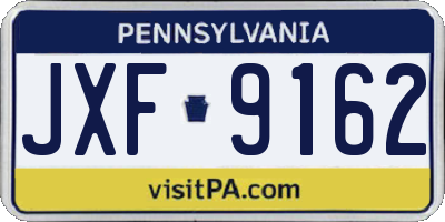 PA license plate JXF9162