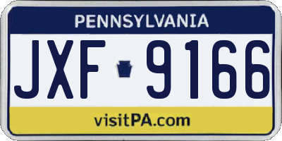 PA license plate JXF9166