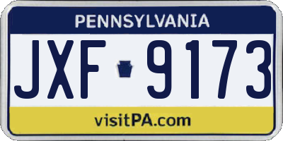 PA license plate JXF9173