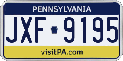 PA license plate JXF9195