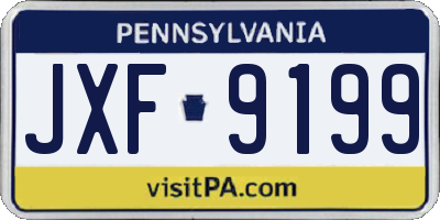 PA license plate JXF9199