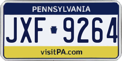 PA license plate JXF9264