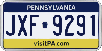 PA license plate JXF9291