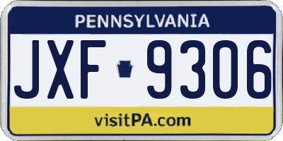 PA license plate JXF9306