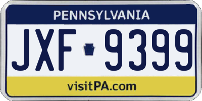 PA license plate JXF9399