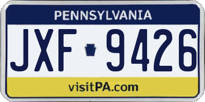 PA license plate JXF9426