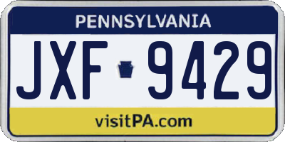 PA license plate JXF9429