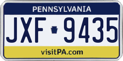 PA license plate JXF9435