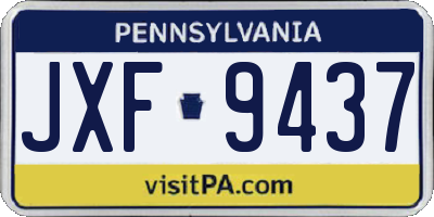 PA license plate JXF9437