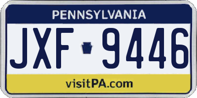PA license plate JXF9446