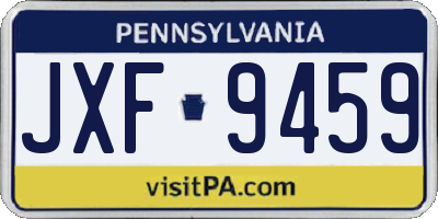 PA license plate JXF9459