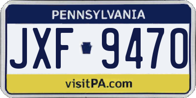 PA license plate JXF9470