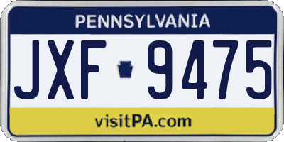 PA license plate JXF9475