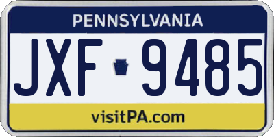 PA license plate JXF9485