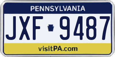 PA license plate JXF9487
