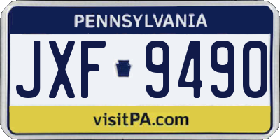 PA license plate JXF9490