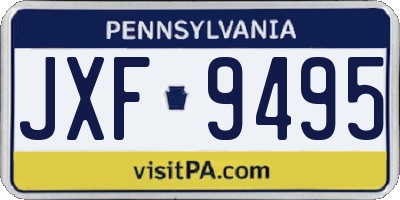 PA license plate JXF9495