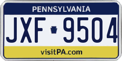 PA license plate JXF9504