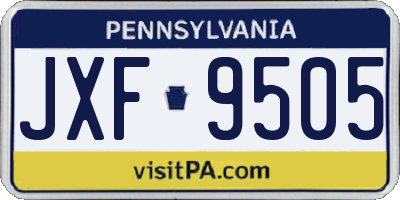 PA license plate JXF9505